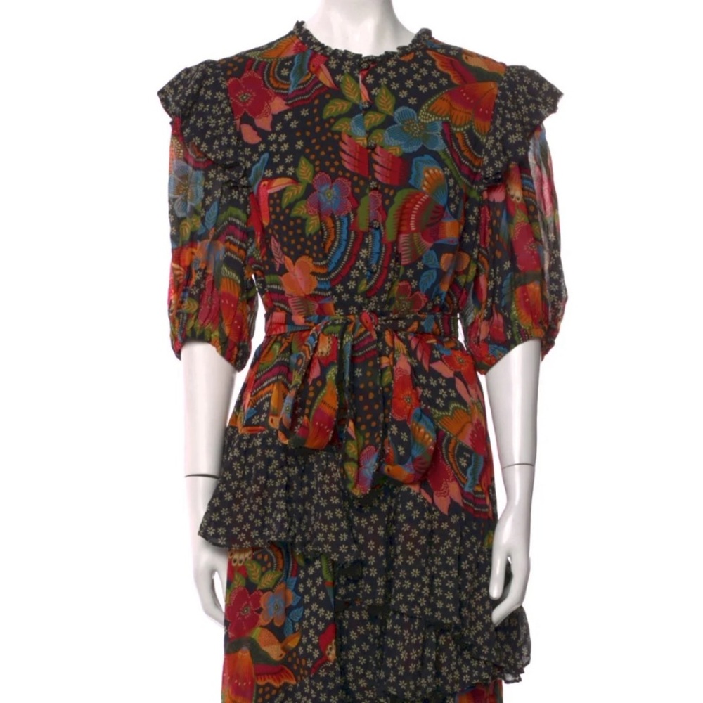 FARM Rio Floral Midi Dress - Black, Red, Blue, Yellow - Picture 8 of 8
